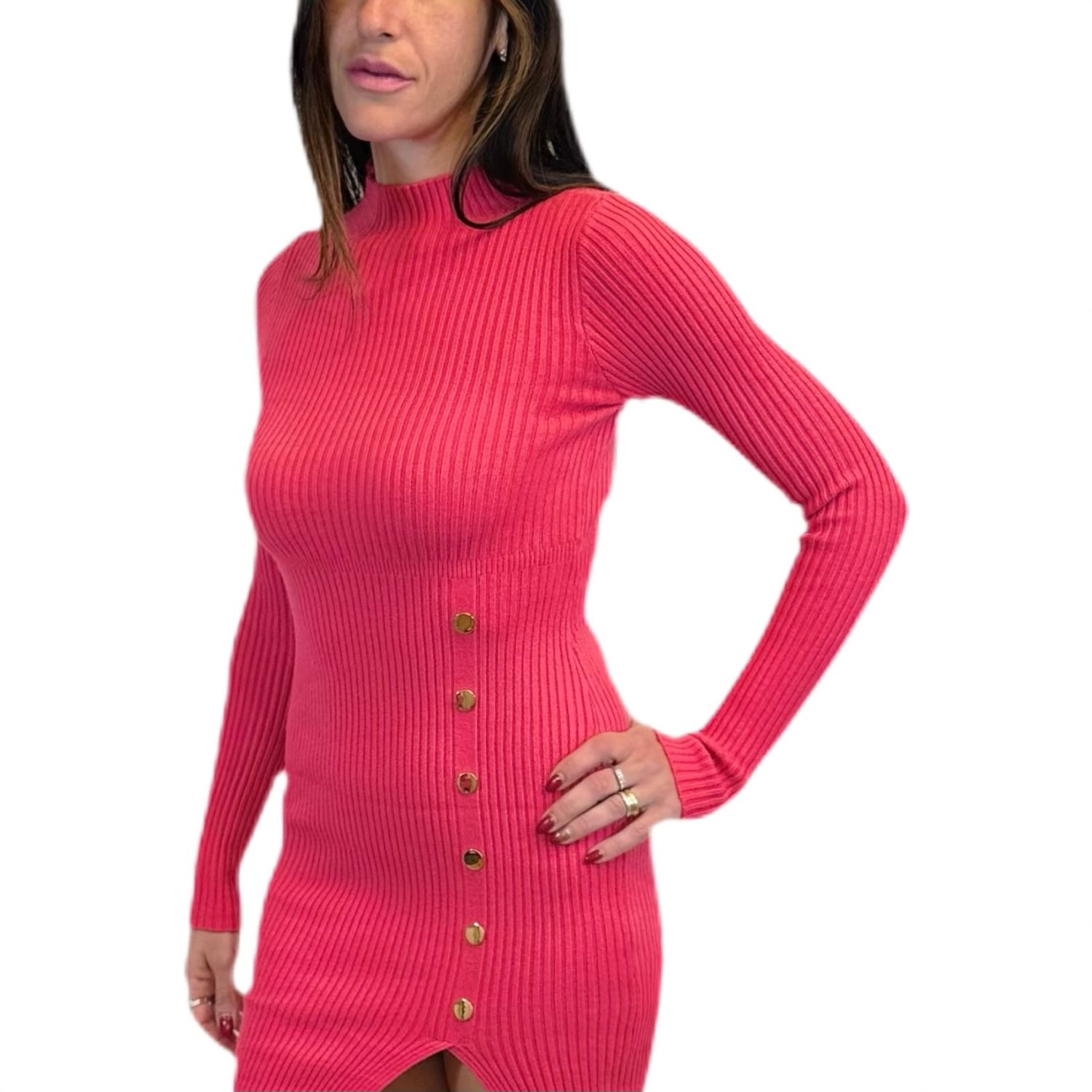 Robe moulante en maille côtelée