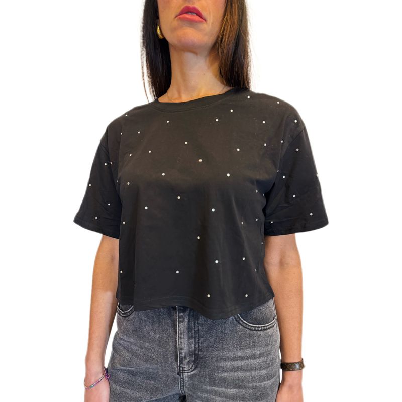 T-shirt 100% Cotone con Strass