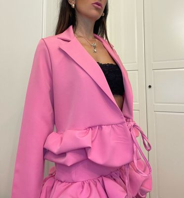 Completo Blazer e Gonna Rosa