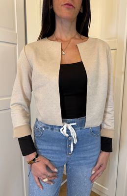 Giacca similpelle con strass