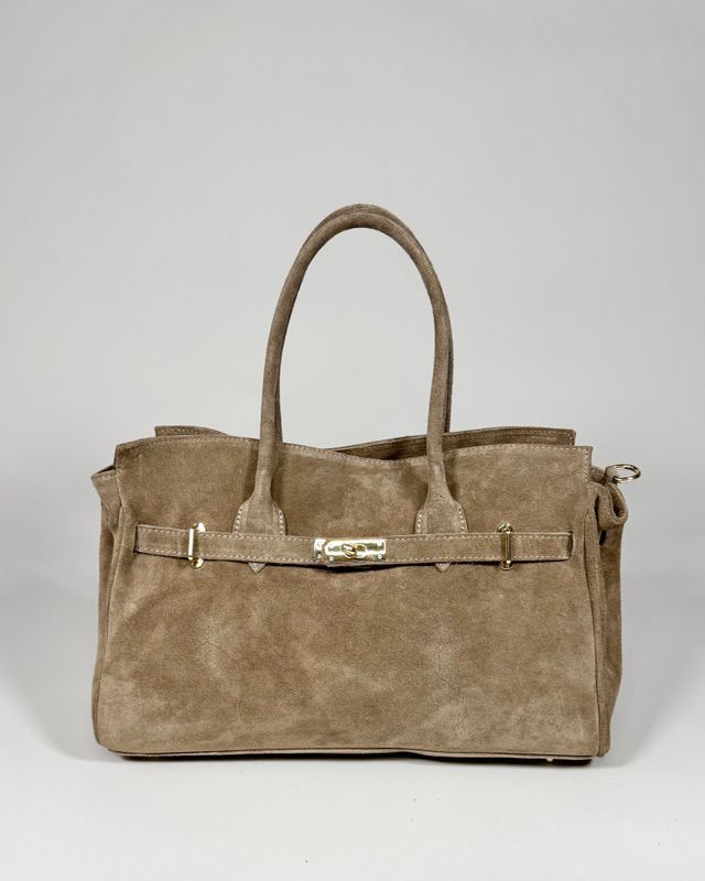 JOLIE – Taupe Suede Leather