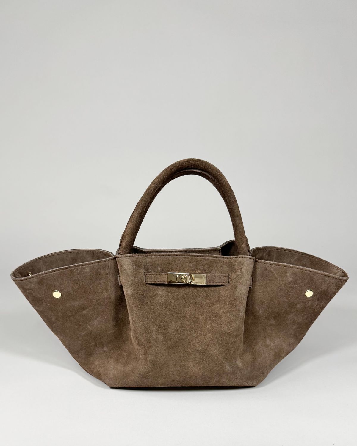 SHOPPER – Dark Taupe Suede Leather