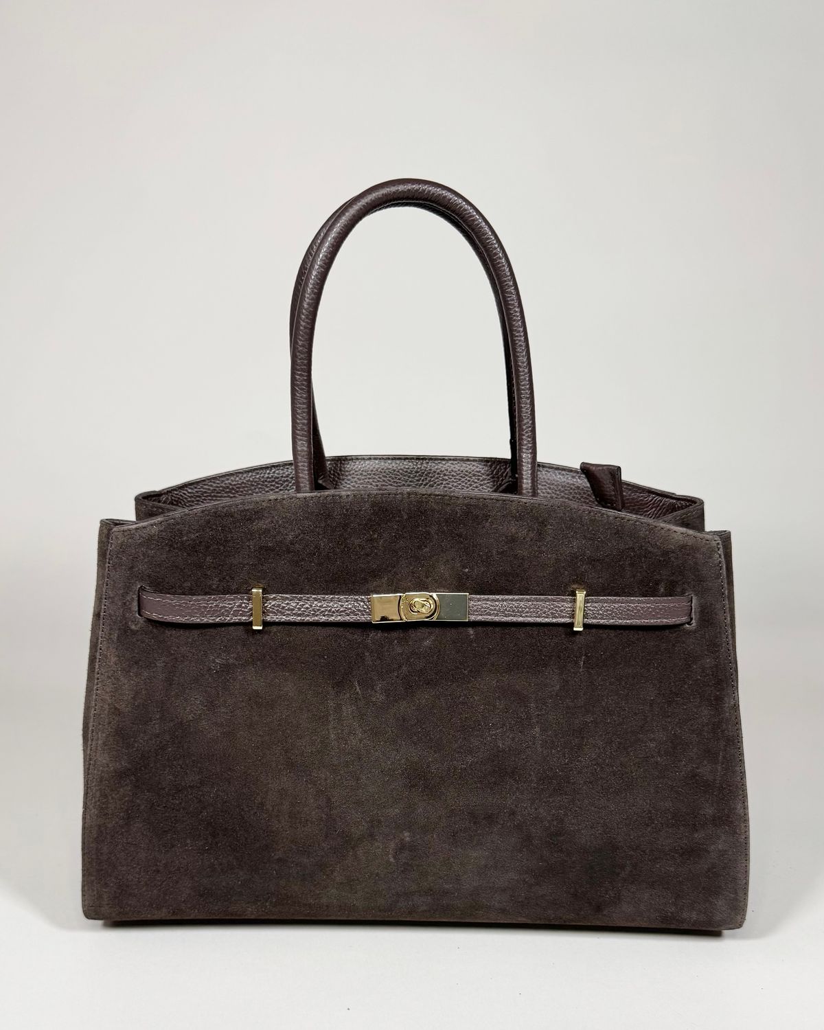 VELVET – Dark Brown Grained and Suede Leather