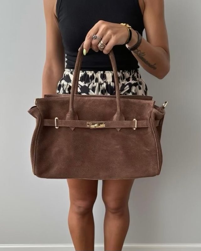JOLIE – Brown Suede Leather