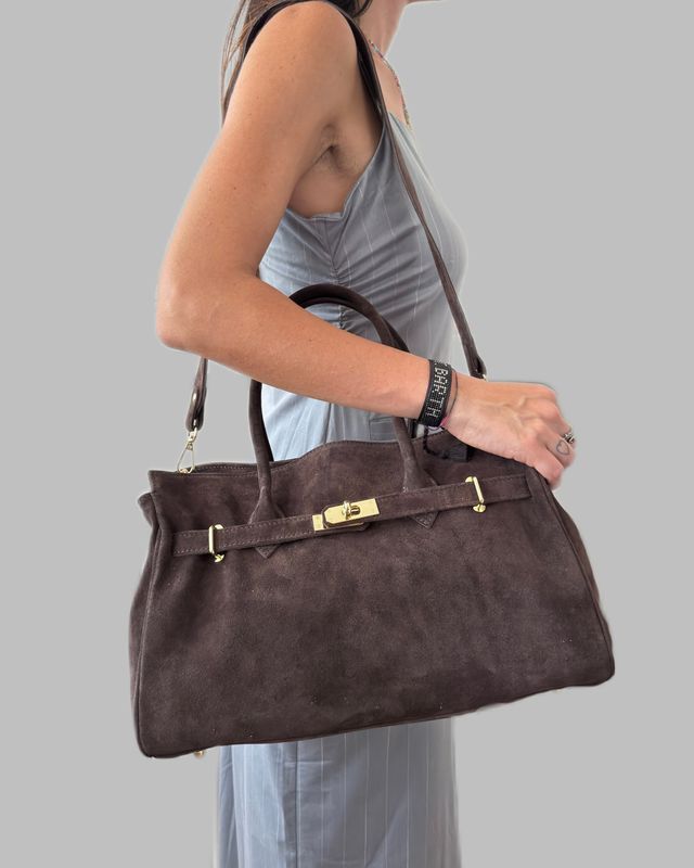 JOLIE – Dark Brown Suede Leather