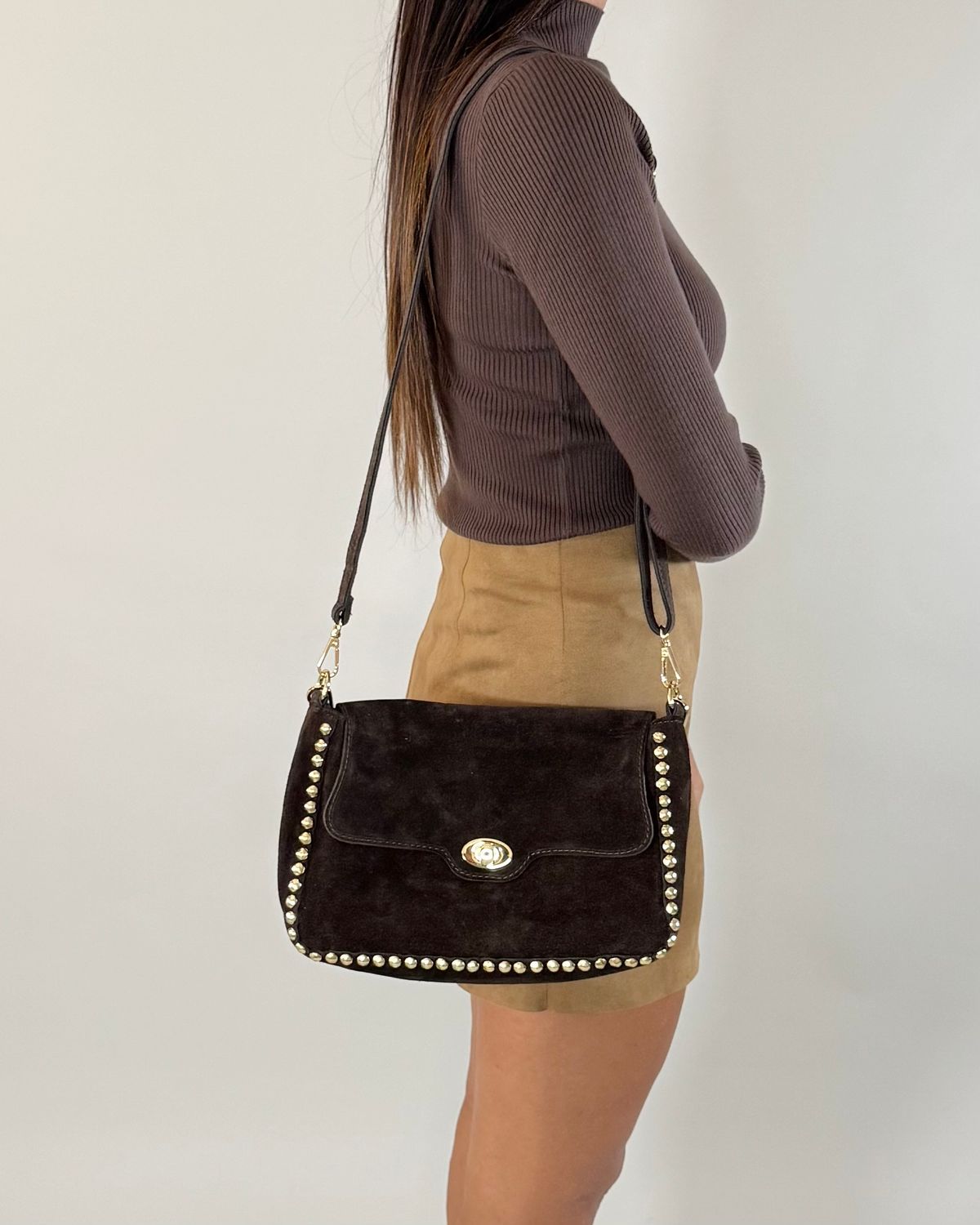 GLOW – Dark Brown Suede Leather