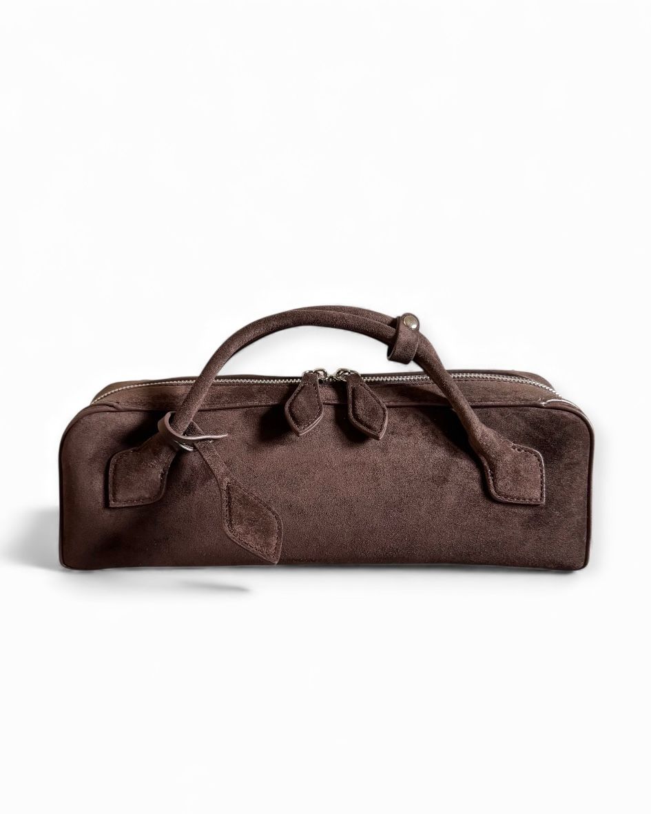 LA LONGUE – Dark Brown Suede Leather (Short Handles)