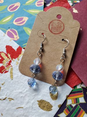 Crystal Drop Earrings (Periwinkle)