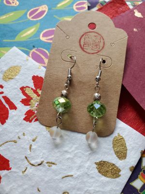 Mermaid Drop Dangle Earrings (Green)