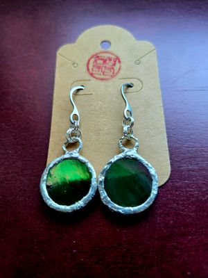 Stained Glass Earrings (Iridescent Black)