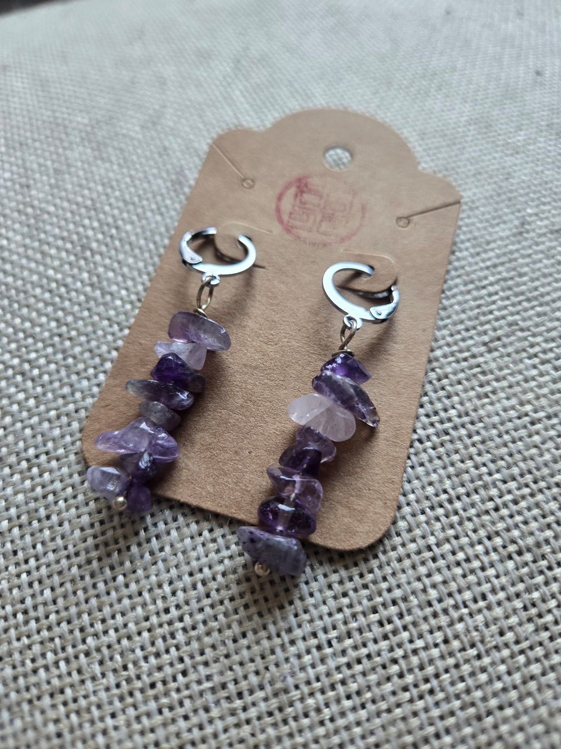 Amethyst Stacked Crystal Earrings