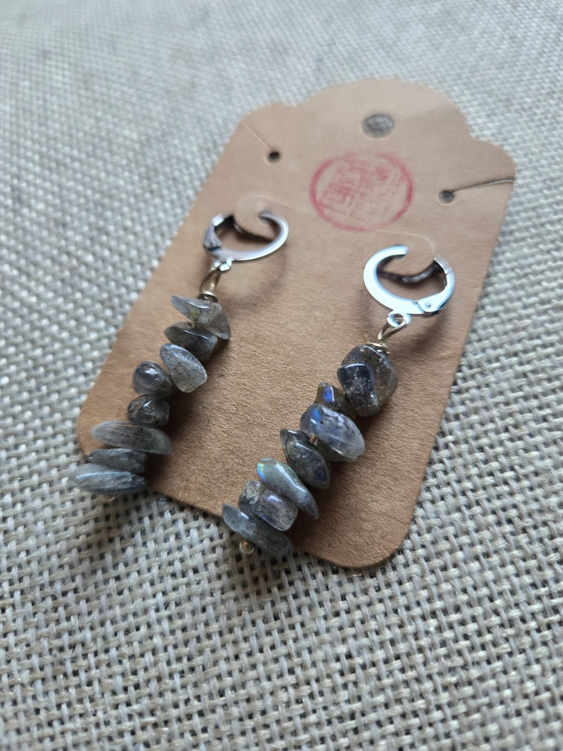 Labradorite Stacked Crystal Earrings