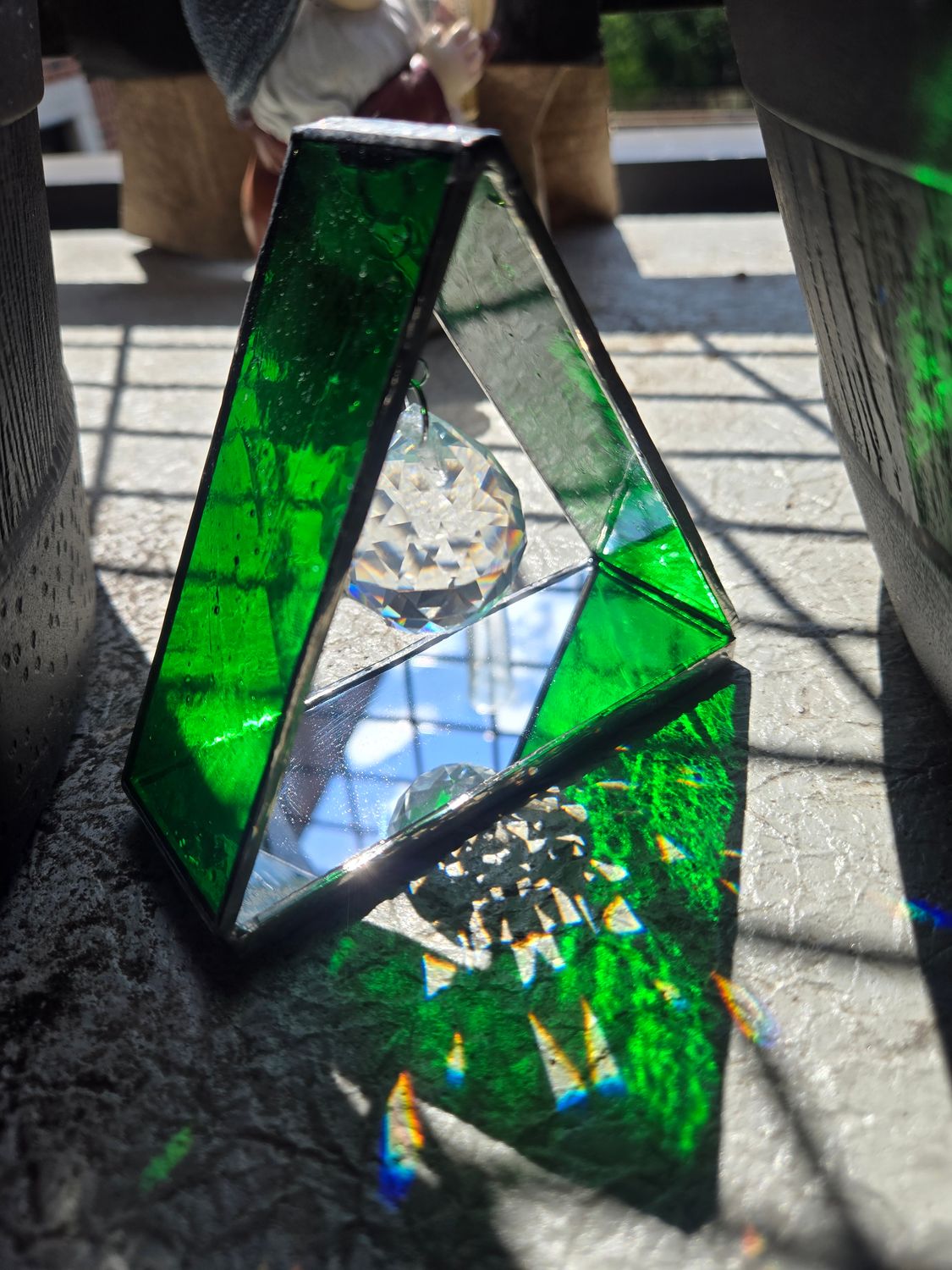 Standing Triangle Suncatcher (Green)