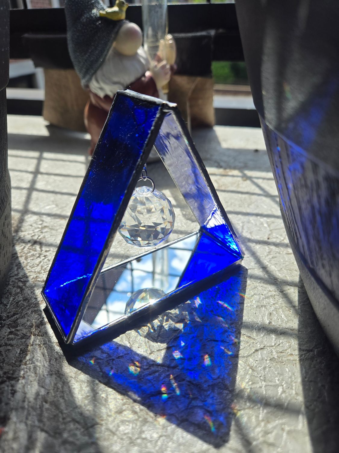 Standing Triangle Suncatcher (Cobalt)
