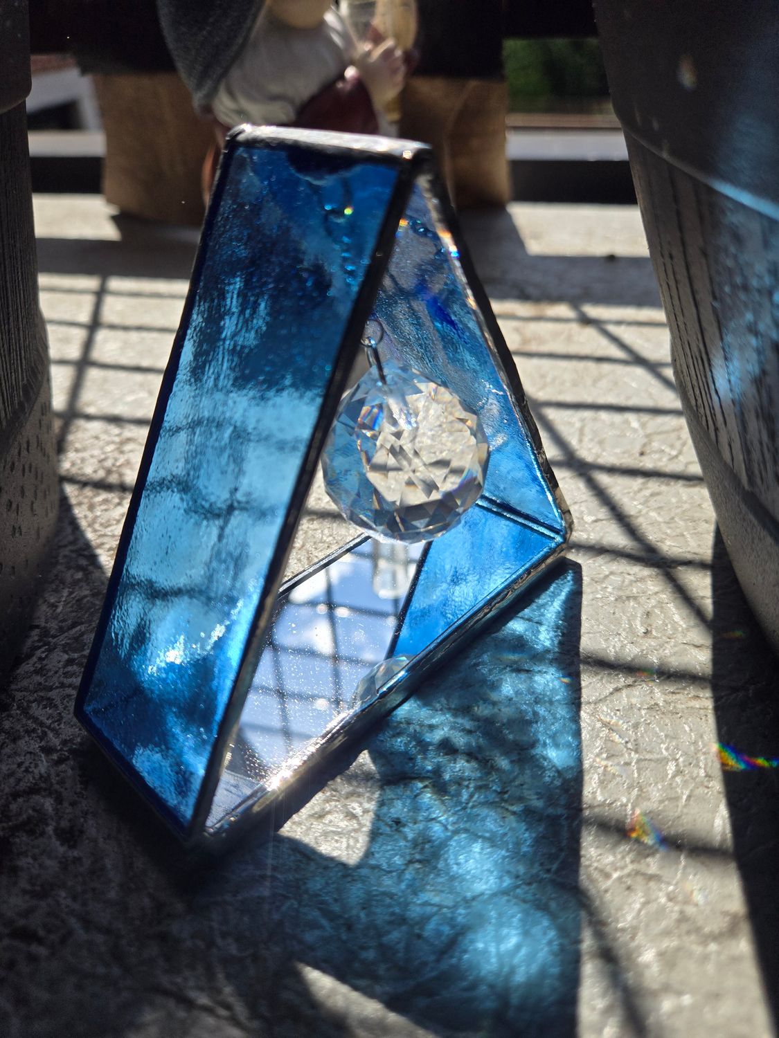 Standing Triangle Suncatcher (Light Blue)