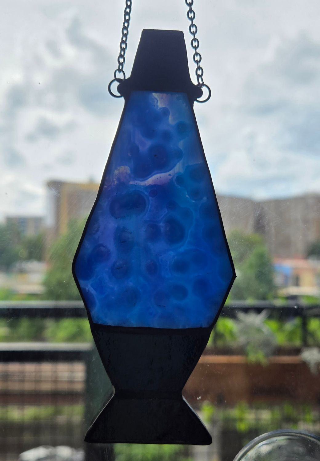 Mini Lava Lamp Suncatcher (Blue)