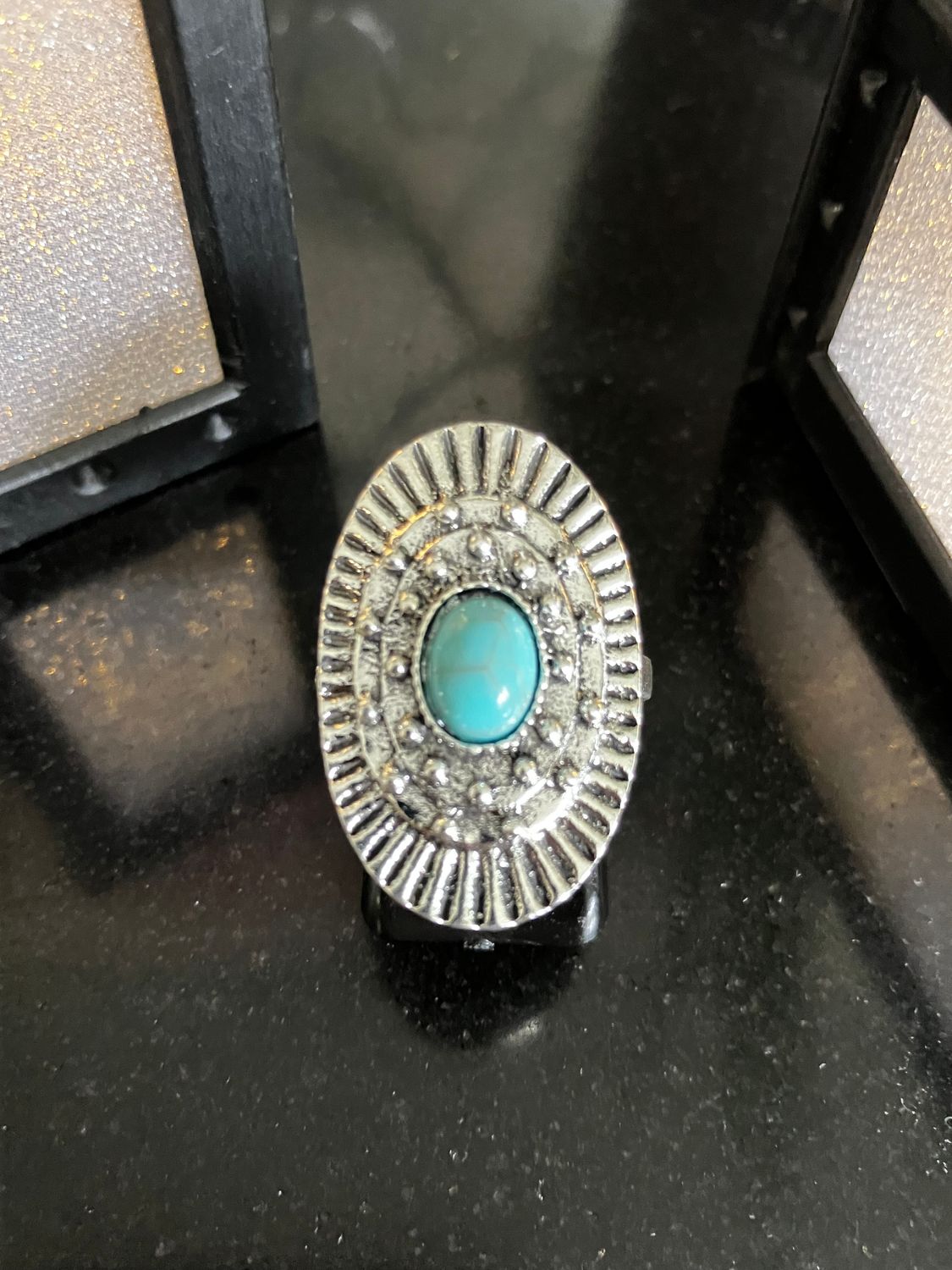 Turquoise Bead Chic Ring