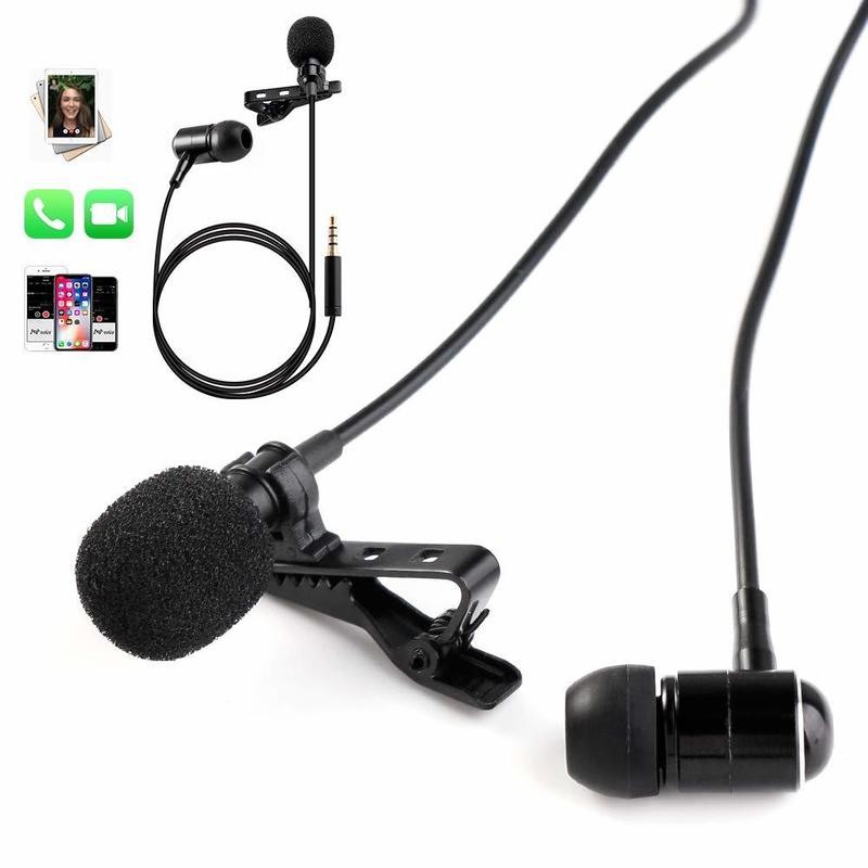 PoP Voz, diseño de una sola pieza con micrófono de lavalier con auriculares, perfecto para grabar Youtube/Vlogging/Interview/Podcast/Voice Chat, apto para iPhone/Android Smartphones