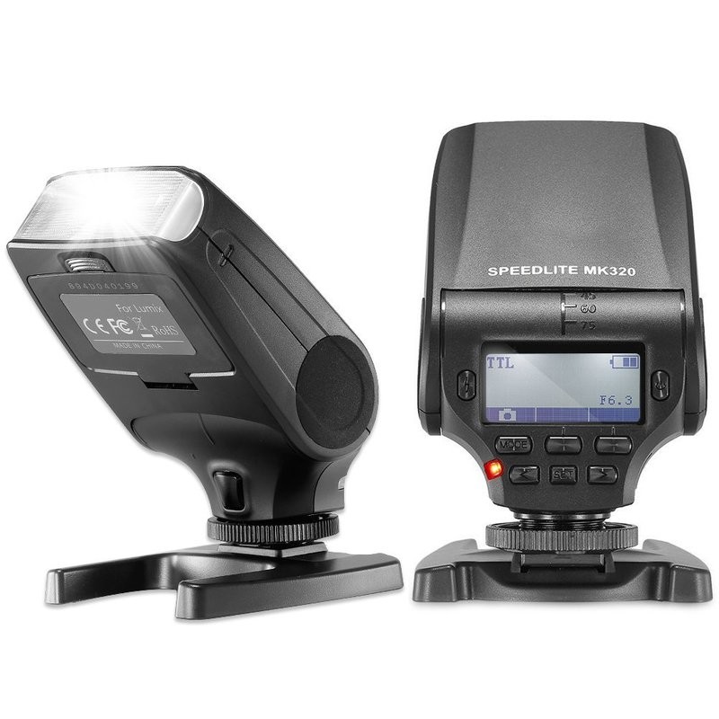 Neewer NW320 TTL LCD Display LED-Assistive Preview Focus Flash Speedlite for Panasonic, Olympus. New