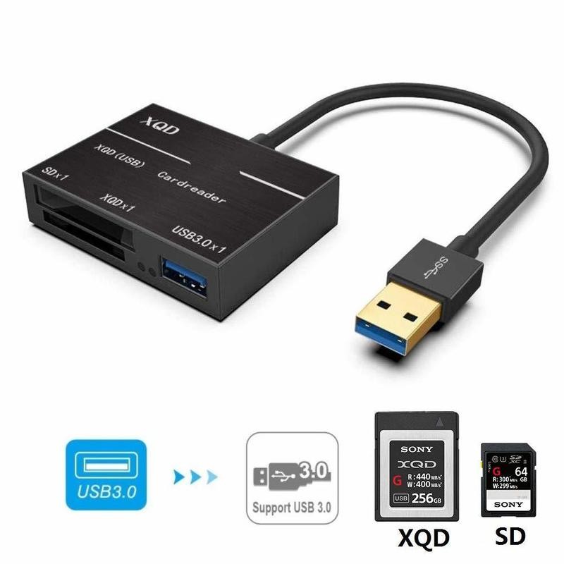 XQD Card Reader, Digyssal High Speed 5Gbps USB 3.0 SD XQD Card Reader Flash Memory Card Reader Connector for Write SD(HC/XC), Sony G Series