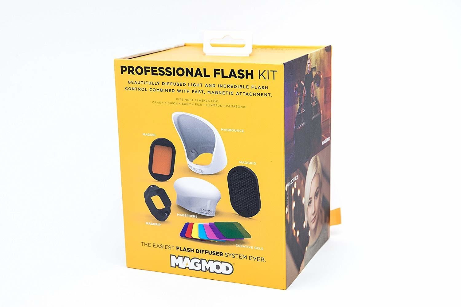 magmod Flash Profesional Kit, incluye magsphere, magbounce, maggrid, Maggel, MagGrip, Creative geles