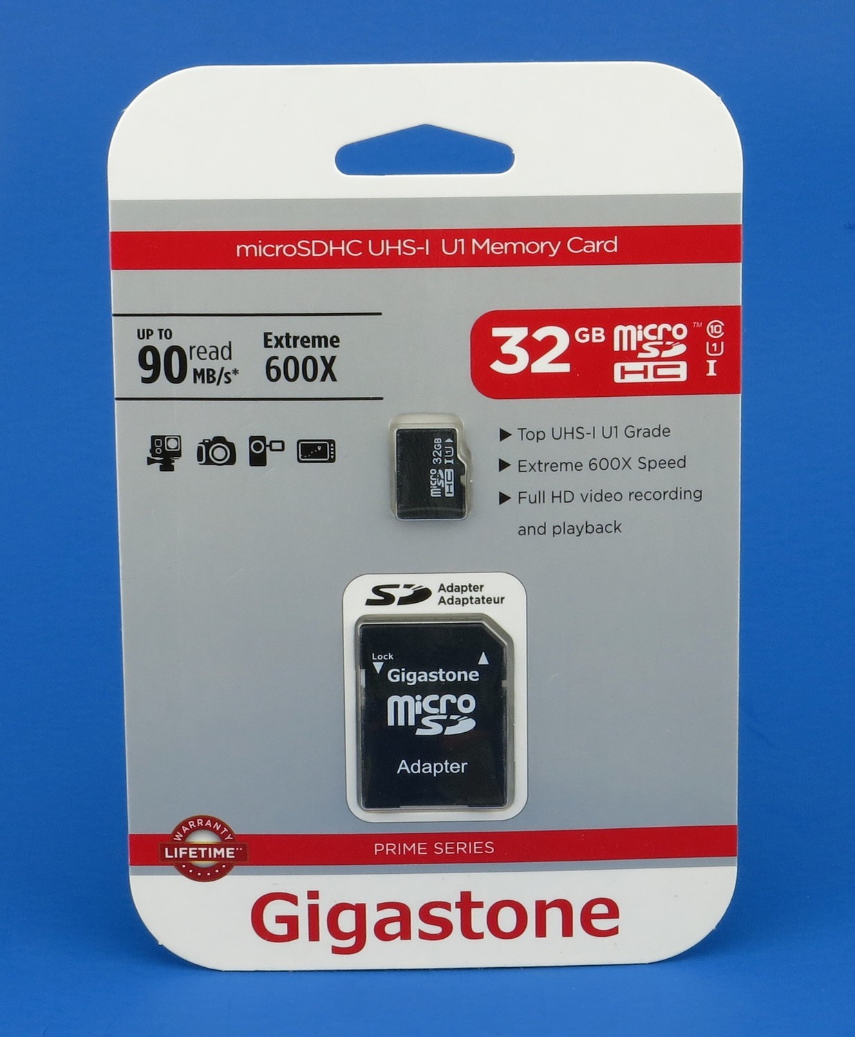 Memoria MicroSD Gigastone 32GB + adapter SD, 600X