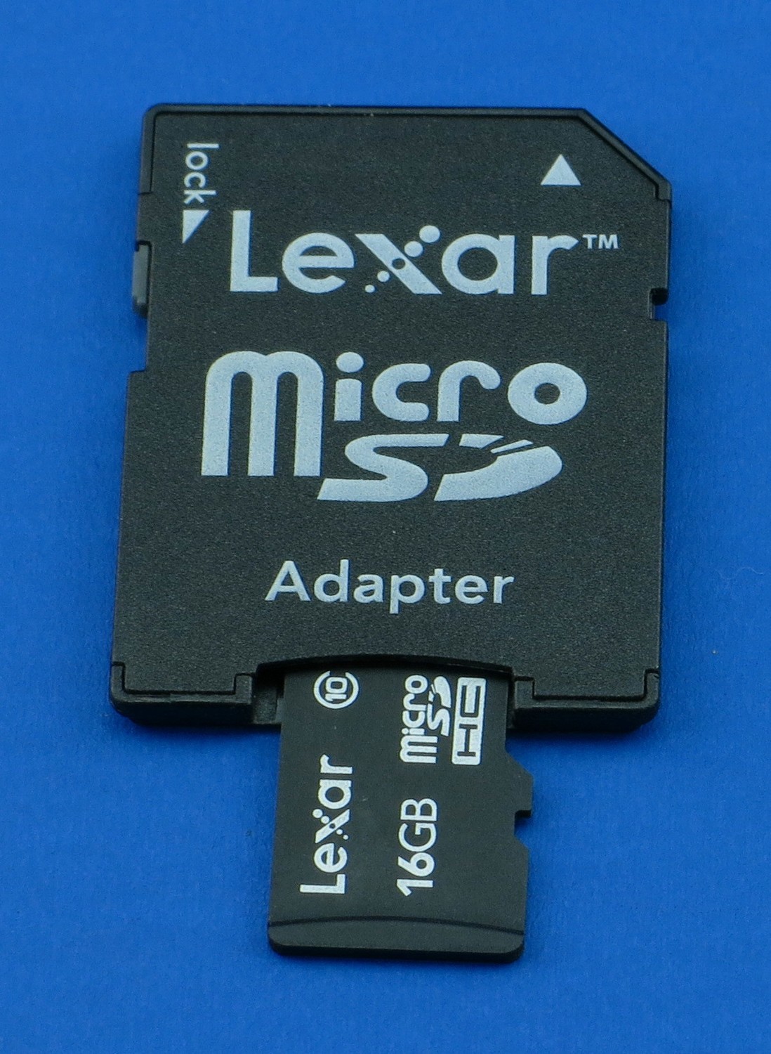 Lexar microSD + adapter 16gb, class 10
