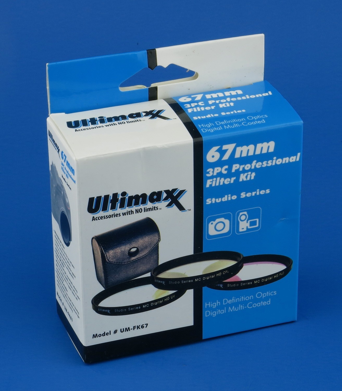 Ultimax Professional filter set 67mm : UV+CPL+FLD. Studio series.