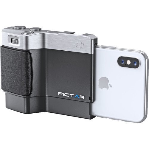 Pictar Mark II - Empuñadura para cámara de fotos para PLUS Size iPhone y Android, Negro