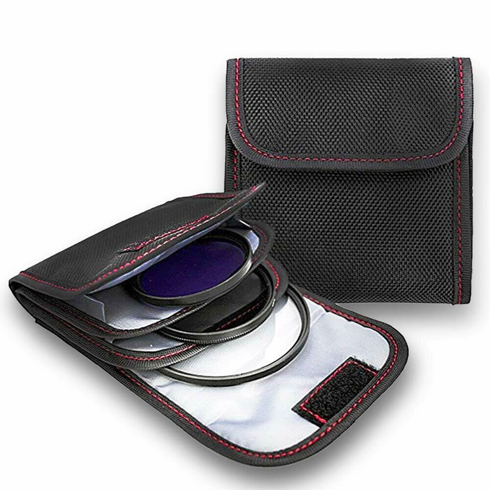 3-Pocket Camera Lens Filter Carry Case Bag Pouch for 25mm-82mm Filters