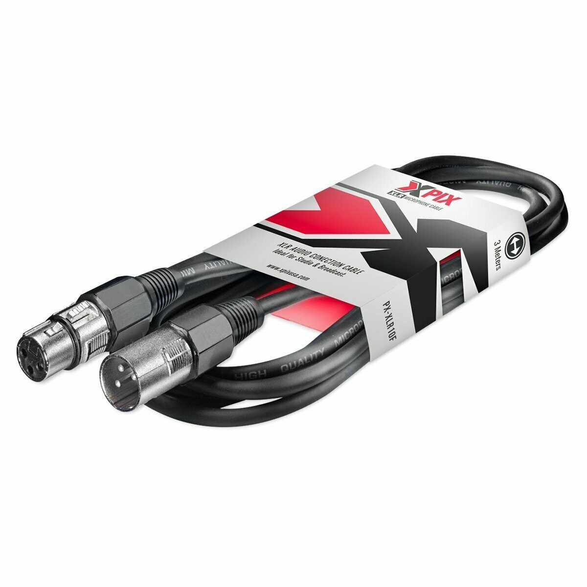 Xpix XLR3F to XLR3M Balanced Interconnect Cable (3m)