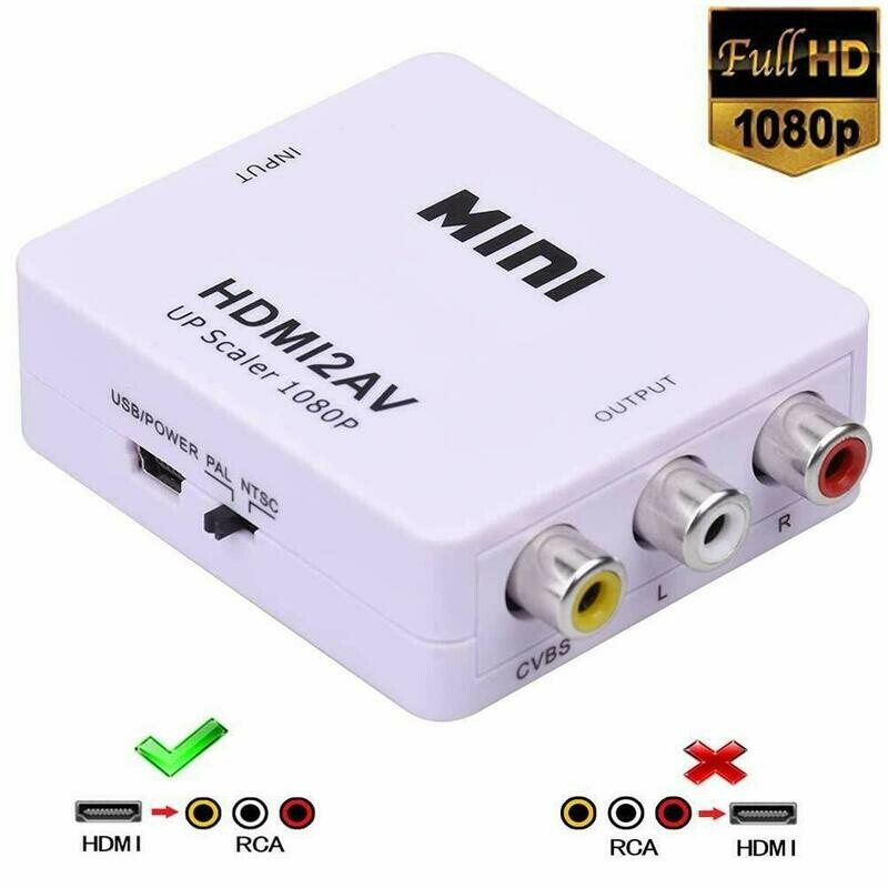 HDMI a RCA, 1080p HDMI a 3RCA CVBS AV Composite Video Audio Adaptador conversor