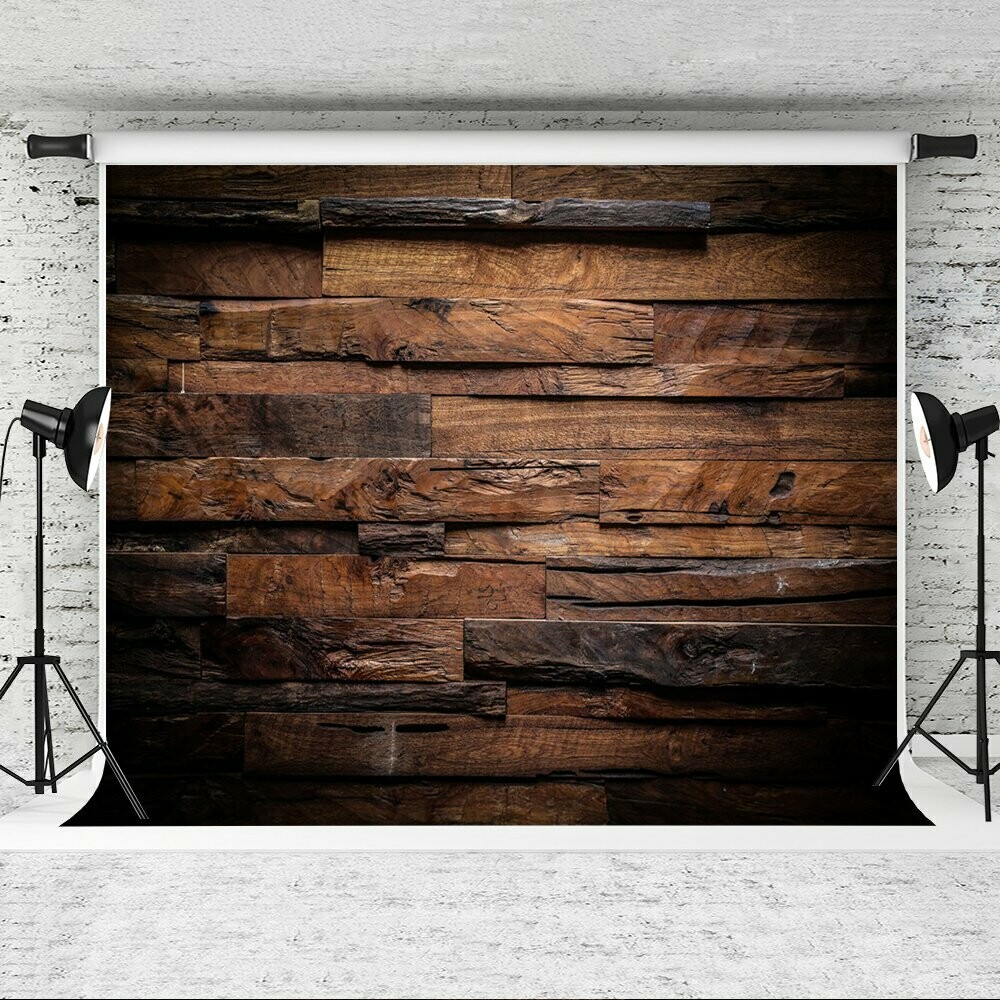 Kate 7x5ft Wood Backdrop Vintage Brown Wood Photo Background Cotton No Wrinkle