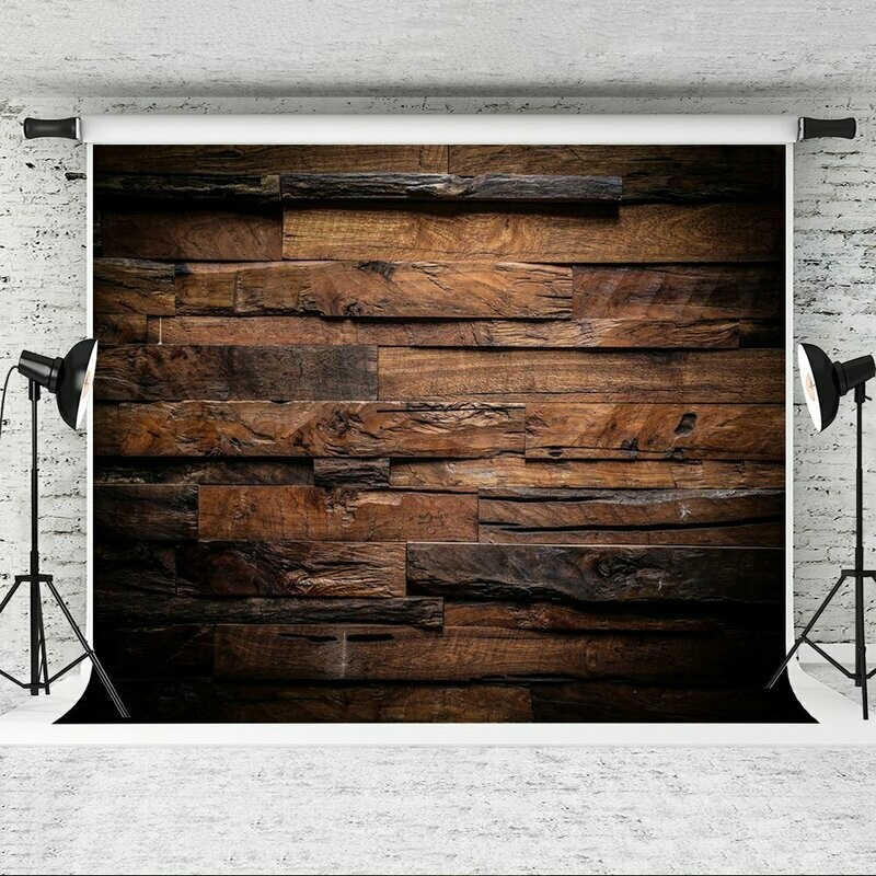 Kate 7x5ft Wood Backdrop Vintage Brown Wood Photo Background Cotton No Wrinkle