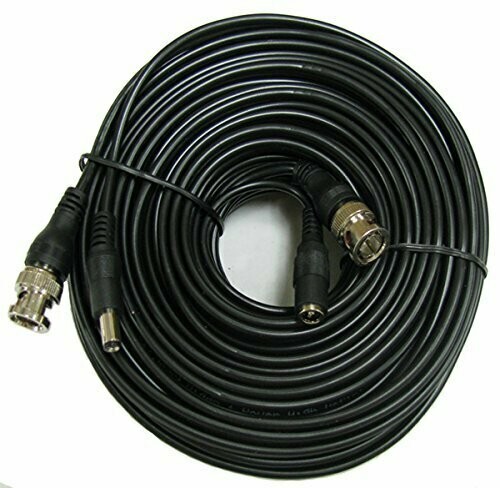 BNC Video Cable w/Power Wire for CCTV Security Cameras and 1080P/720P Camera SDI, TVI, CVI and AHD, 20 metros
