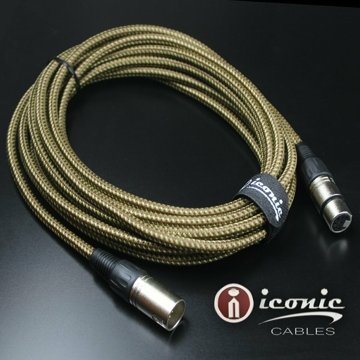 7 Pin XLR 20ft Female to Male Vacuum Tube Microphone 20&#39; Cable Cord Brown Tweed