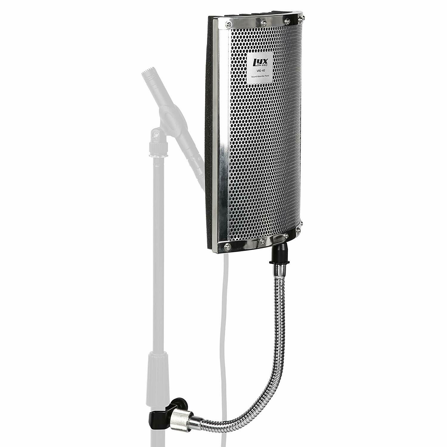 LyxPro VRI-40 Portable Acoustic Isolation Instrument Shield, Sound Absorbing, Reflection Panel with Heavy Duty Gooseneck