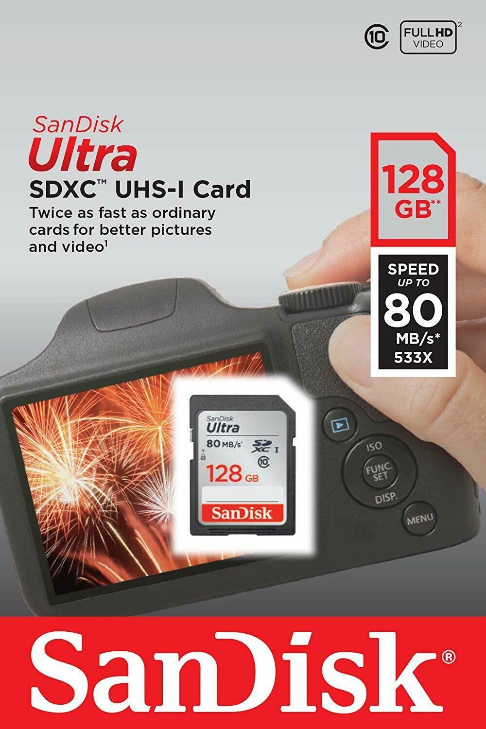 SanDisk Ultra 128GB SDXC UHS-I Memory Card up to 80MB/s