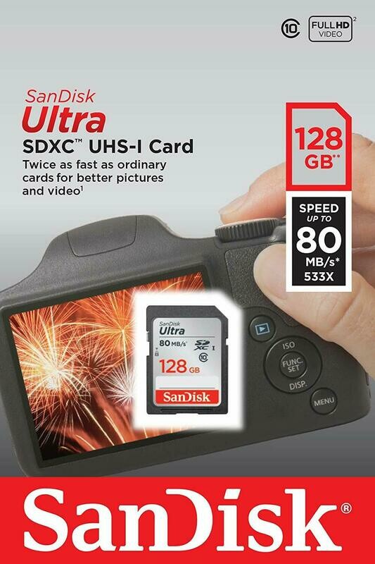 SanDisk Ultra 128GB SDXC UHS-I Memory Card up to 80MB/s
