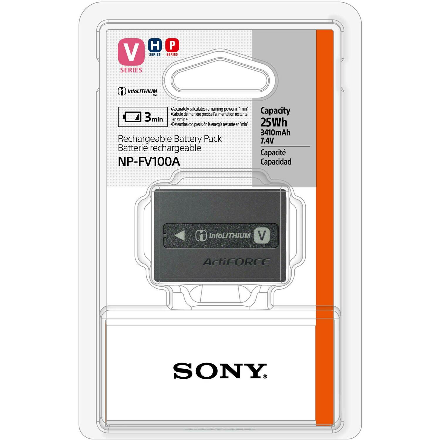 Sony npfv100 a Batería recargable Pack (Negro)