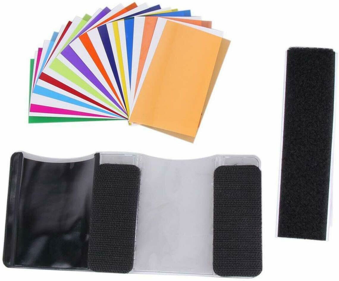 12pcs Color Card for Strobist Flash Gel Filter Color Balance with Rubber Band Diffuser Lighting