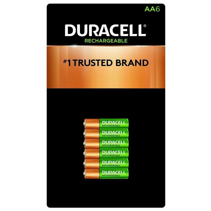 Duracell Rechargeable AA Pre-Charged Batteries 2500 mAh, 6 unidades