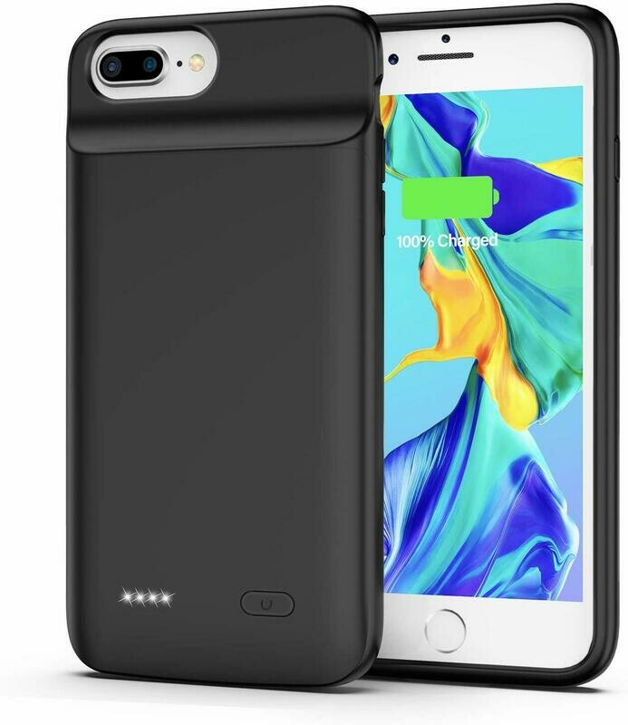 Funda con batería para iPhone 7 Plus 8 Plus, 5000 mAh, negro