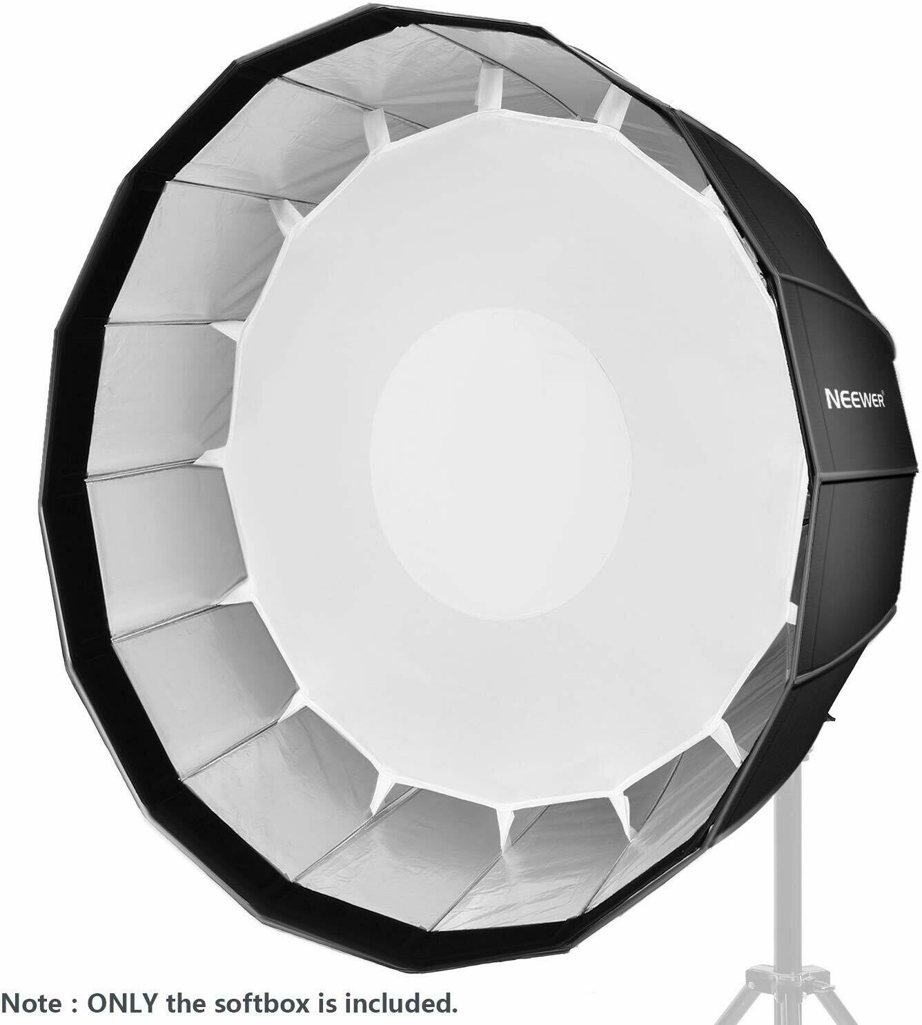 Neewer 48 inches/120 Centimeters Deep Hexadecagon Softbox - Quick Collapsible with Bowens Speedring and Diffuser