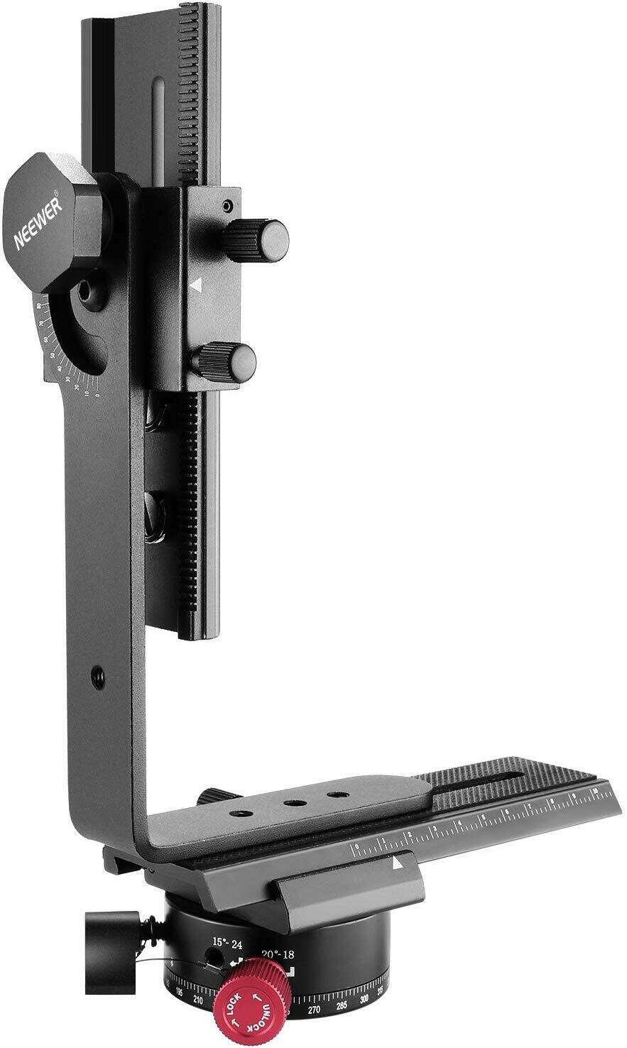 Neewer Professional Panoramic Gimbal Camera Tripod Ball Head,Include 360 Degree Swivel Panoramic Indexing Rotator,2 Way Rail Slider,L Bracket for Tripod,DSLR Cameras,Load Up to 6.6 pounds/3 kilograms