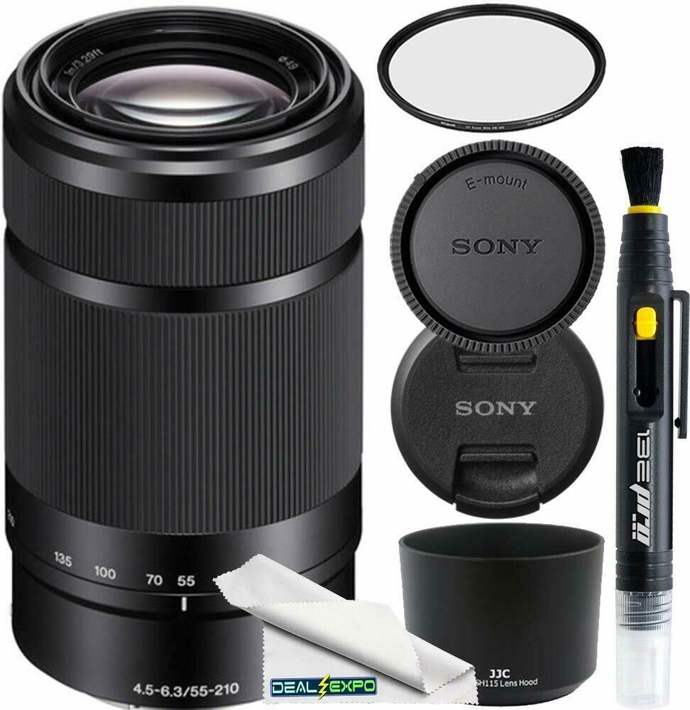 Sony E 55-210mm F4.5-6.3 OSS Lente para Sony E-Mount Cameras (Black) With UV Filter, Cleaning Pen &amp; CS Microfiber Cleaning Cloth