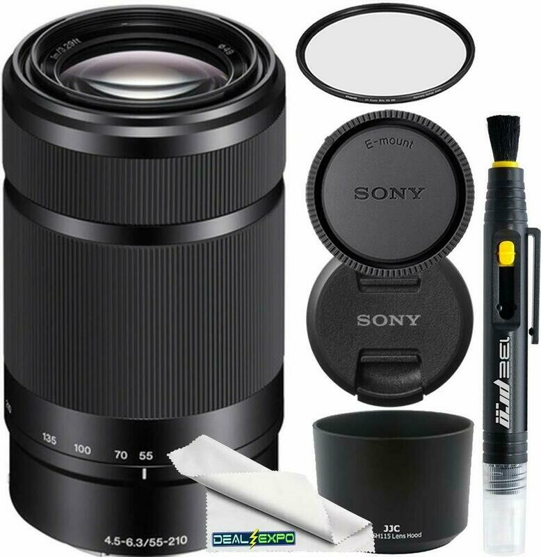 Sony E 55-210mm F4.5-6.3 OSS Lente para Sony E-Mount Cameras (Black) With UV Filter, Cleaning Pen &amp; CS Microfiber Cleaning Cloth