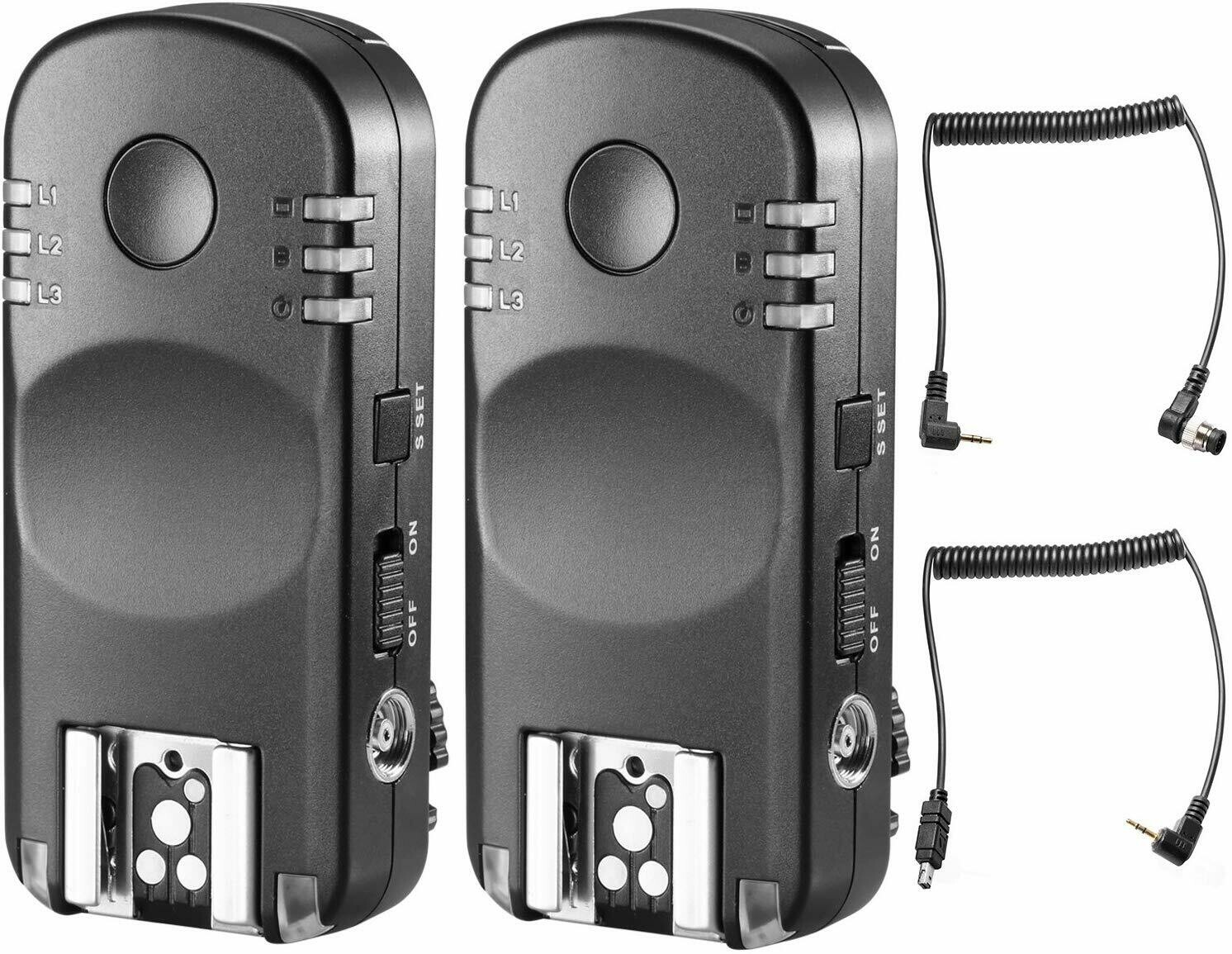 Neewer 2.4G Wireless Remote Flash Trigger Transceiver Pair with Remote Shutter Cable for Nikon DSLR Cameras