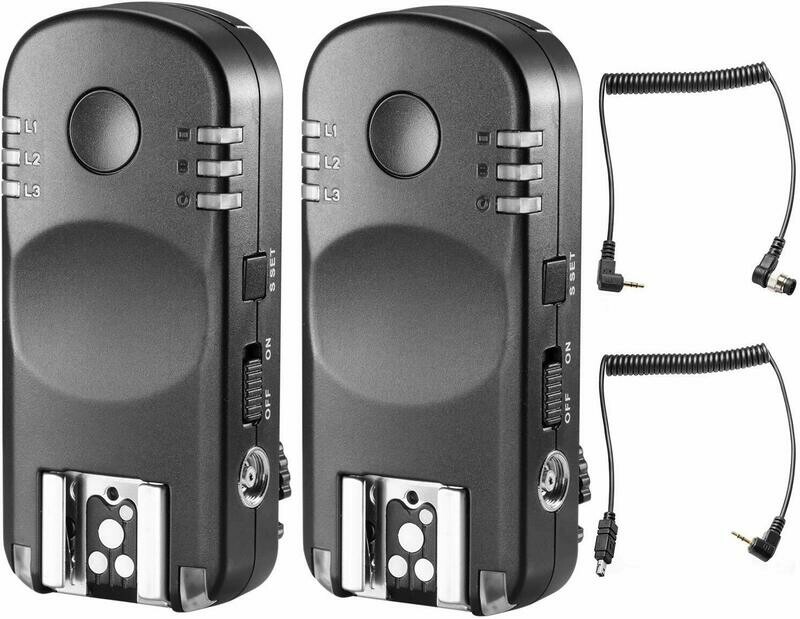 Neewer 2.4G Wireless Remote Flash Trigger Transceiver Pair with Remote Shutter Cable for Nikon DSLR Cameras