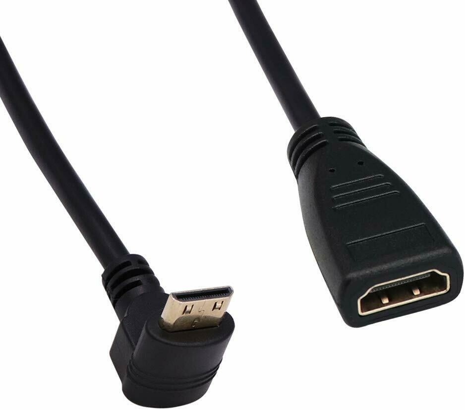 High Speed ​​Mini HDMI to HDMI Cable 90 Degree, 15cm